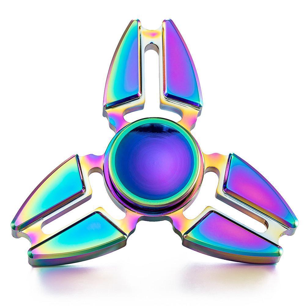 TRU TOYS Rainbow Gyro Crab Four Side Hand Fidget Spinner Long Time Rotation  Hand Ninja Spinner Stress Relieve EDC Toys - Multicolor