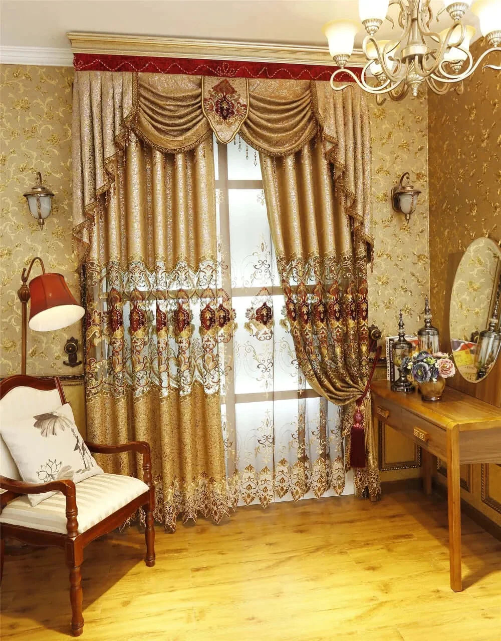Royal Gold Luxury Tulle Curtains