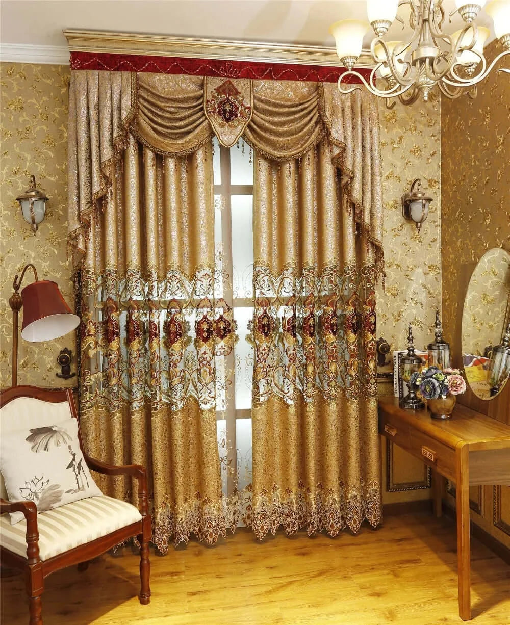 Royal Gold Luxury Tulle Curtains