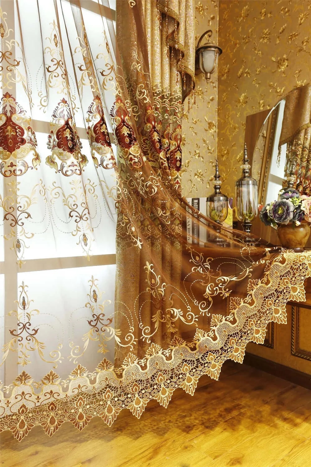 Royal Gold Luxury Curtains for Living Room, Bedroom, Hotel
