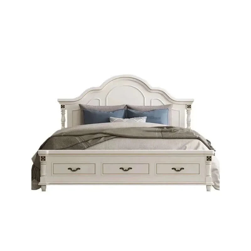 Double Wooded Bed - Storage, Bedside Tables
