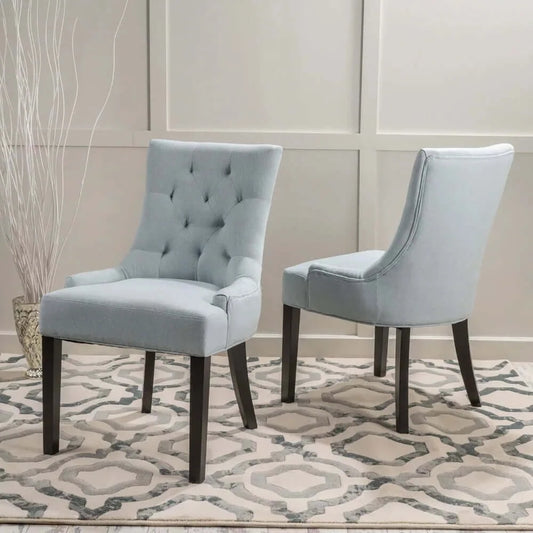 2-Piece Set Dining Chairs, Wood, Light Blue-Dining Chairs-NOFRAN Furniture