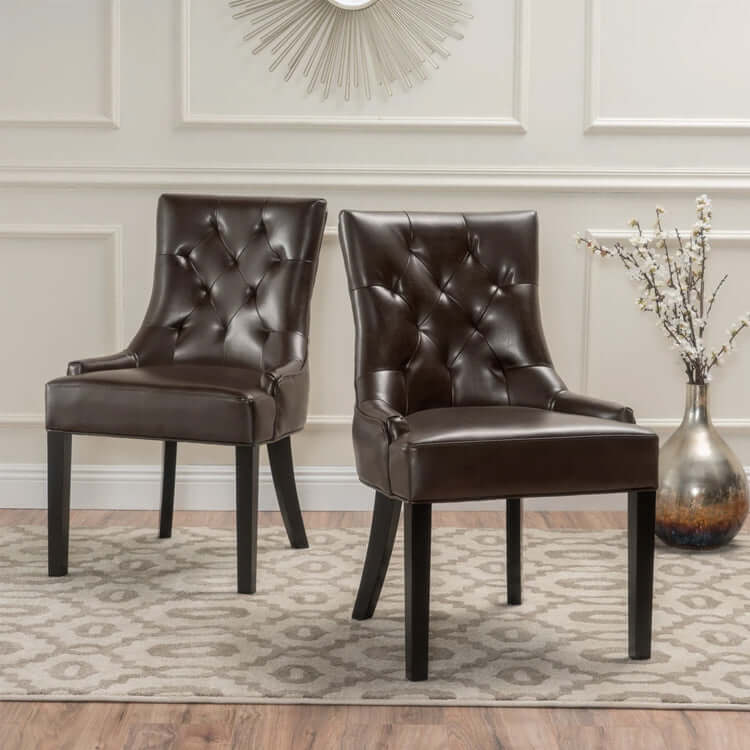 Dining Room Chairs - Tufted Leather Chairs-Dining Room Chairs-NOFRAN
