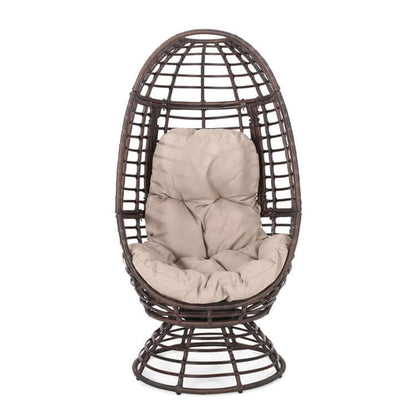 Freestanding Wicker Chair With Cushion-Wicker Chair-NOFRAN