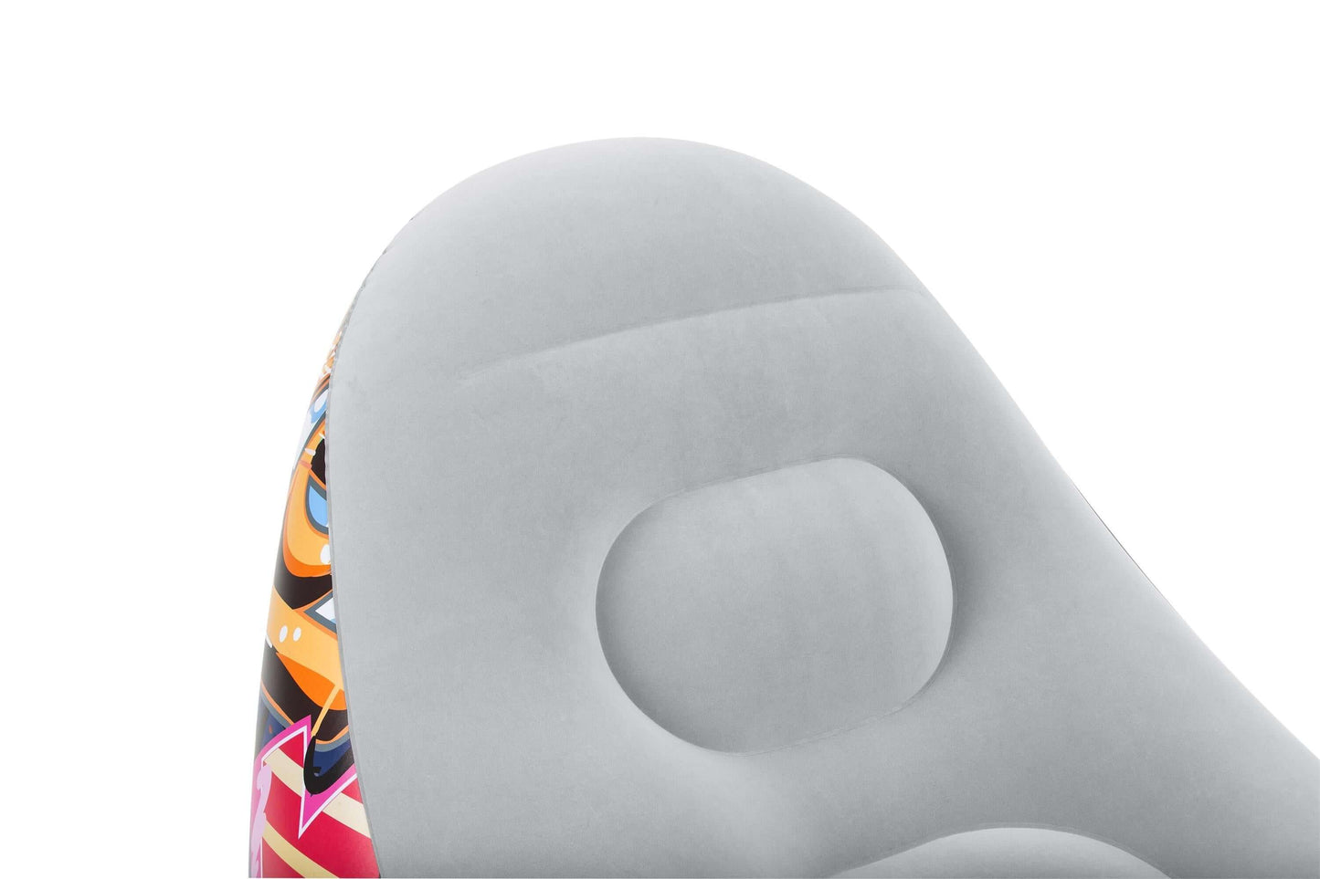 Graffiti Inflatable Floor Chair with Foot Stool with Back Support-Floor Chair-NOFRAN