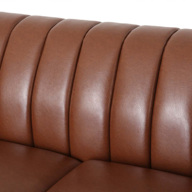 Leather Sofa with Nail head Trim-Leather Sofa-NOFRAN