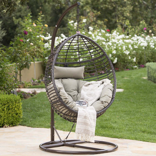 Rattan Swing Chair With Stand, Egg Shape-Swing Chair With Stand-NOFRAN