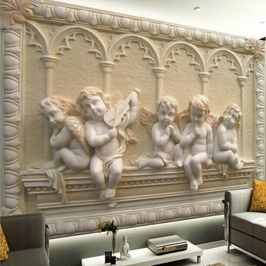 Angels Carving Mural Wallpaper - NOFRAN