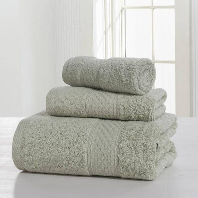 Bath Towel 3-Piece Set Solid 100% Cotton Towel - NOFRAN