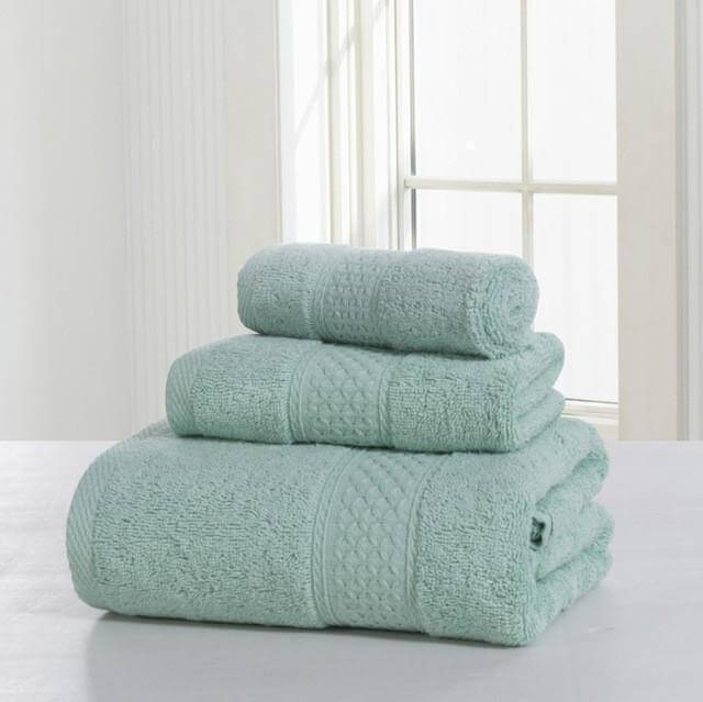 Bath Towel 3-Piece Set Solid 100% Cotton Towel - NOFRAN