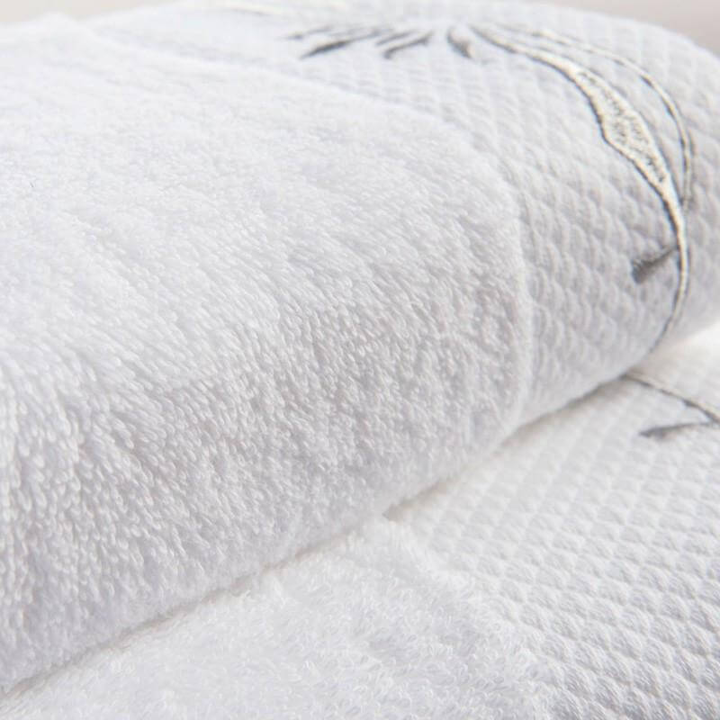 Bath Towels 3/5-Piece White Embroidery Cotton Towel - NOFRAN