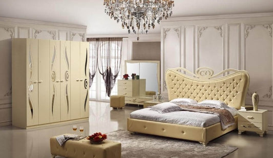 Bedroom Furniture Set, Baroque Nightstand, Bed, Dresser, Bench, - NOFRAN