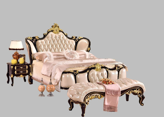 Bedroom Furniture Set, European Style Bed, Nightstands, Dresser - NOFRAN
