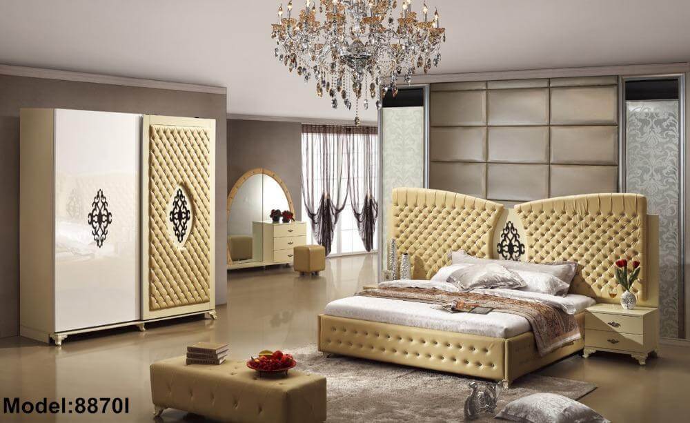 Bedroom Furniture Set High Quality Bed, Nightstand, Wardrobe Dresser - NOFRAN