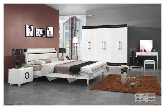 Bedroom Furniture Set, King Size Bed, Nightstand, Dresser, Wardrobe - NOFRAN