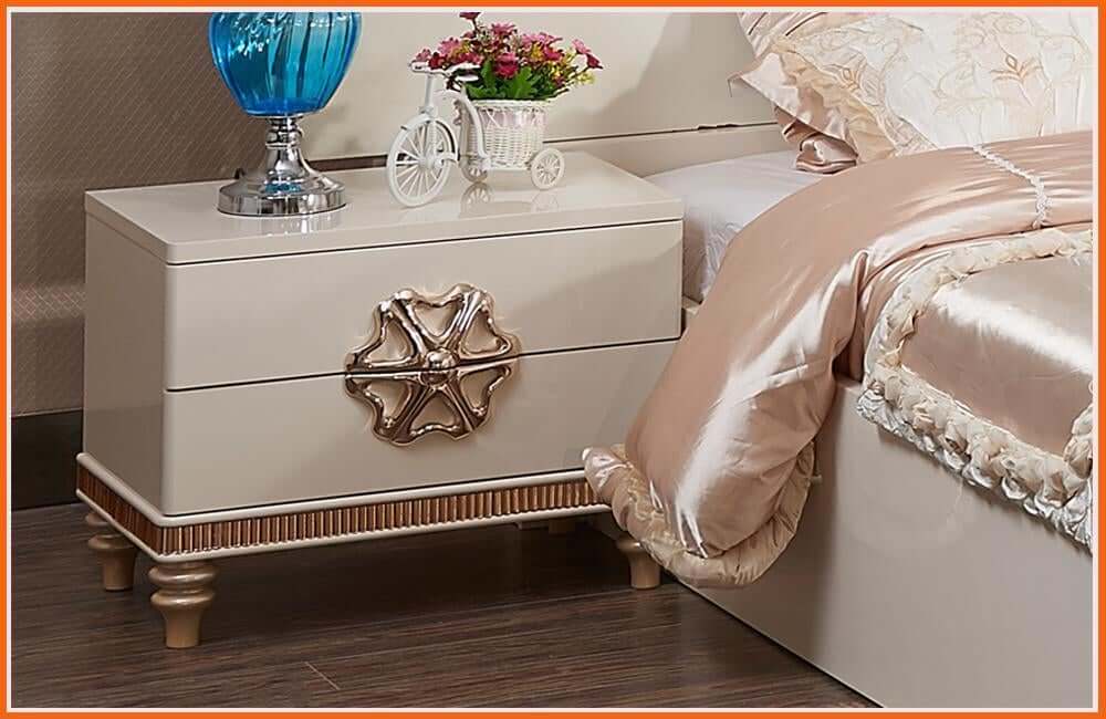Bedroom Furniture Set, Wooden Bed, Nightstands, Dresser, Wardrobe - NOFRAN