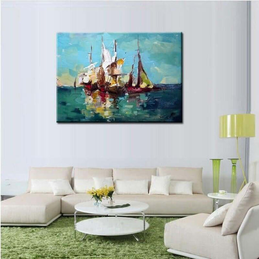 Boat Wall Art Canvas, Living Room Mural Art - NOFRAN