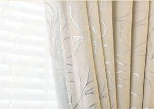 Chenille Jacquard Window Curtains With Matching Lace Curtains Ivory - NOFRAN