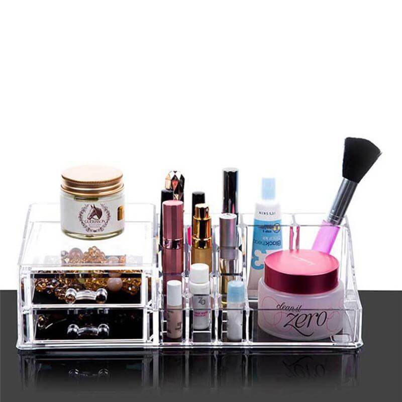 Crystal Cosmetic Organizer With Drawer Makeup Jewelry Cosmetic Storage - NOFRAN