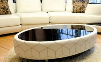Curved Living Room Leather Sofa - NOFRAN