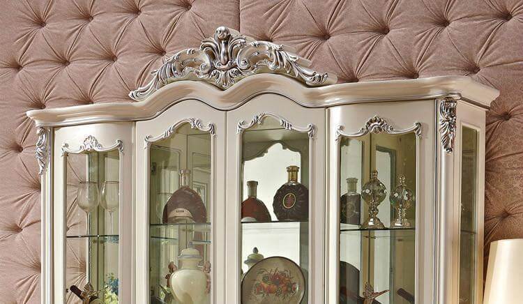 Decorative Glass Buffet Livingroom Buffet White French Doors - NOFRAN