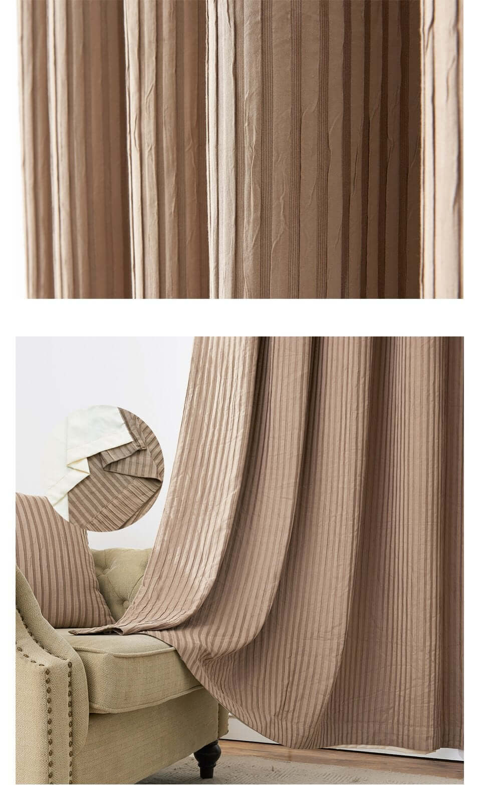 Decorative Window Curtains With Lining - NOFRAN