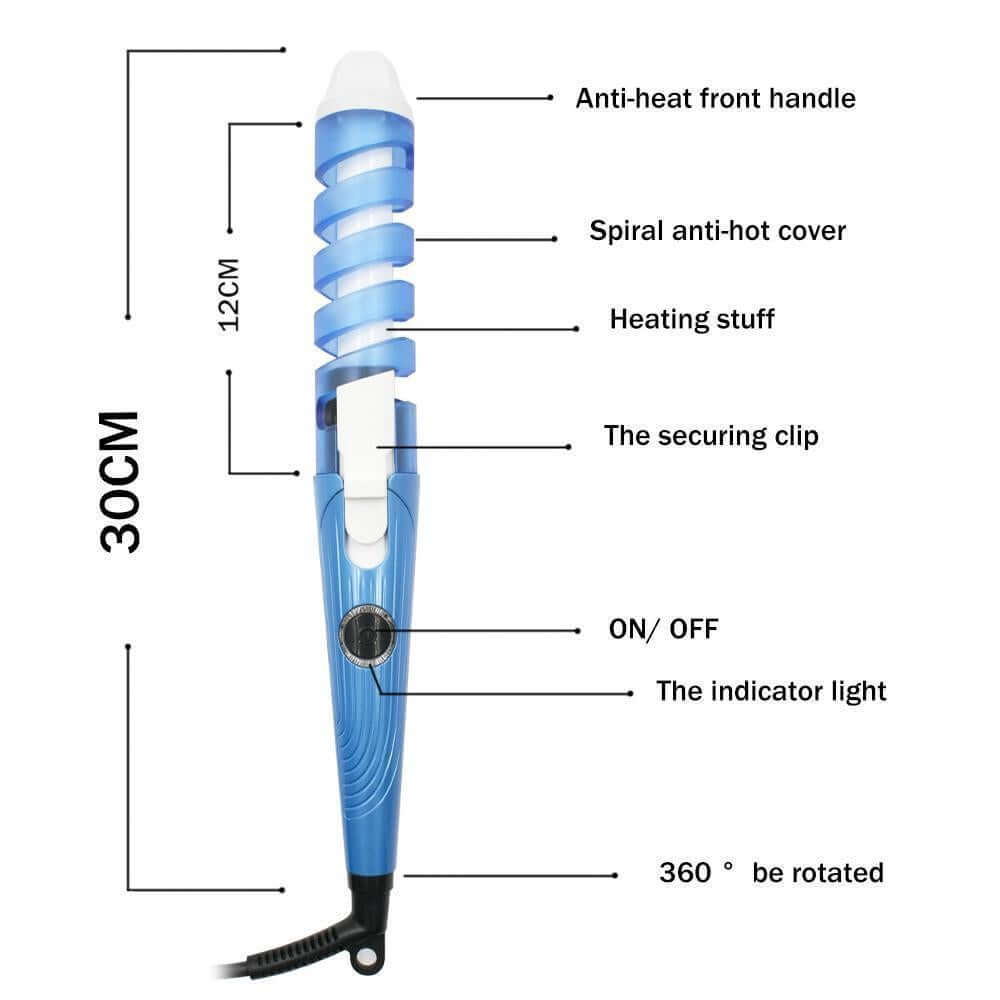 Electric Magic Hair Curler, Pro Spiral Curling Iron - NOFRAN