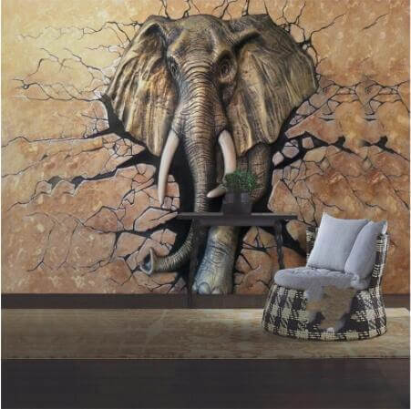 Elephant Mural Wallpaper - NOFRAN