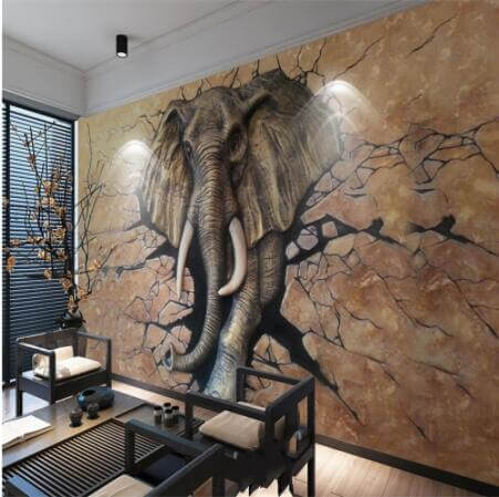 Elephant Mural Wallpaper - NOFRAN