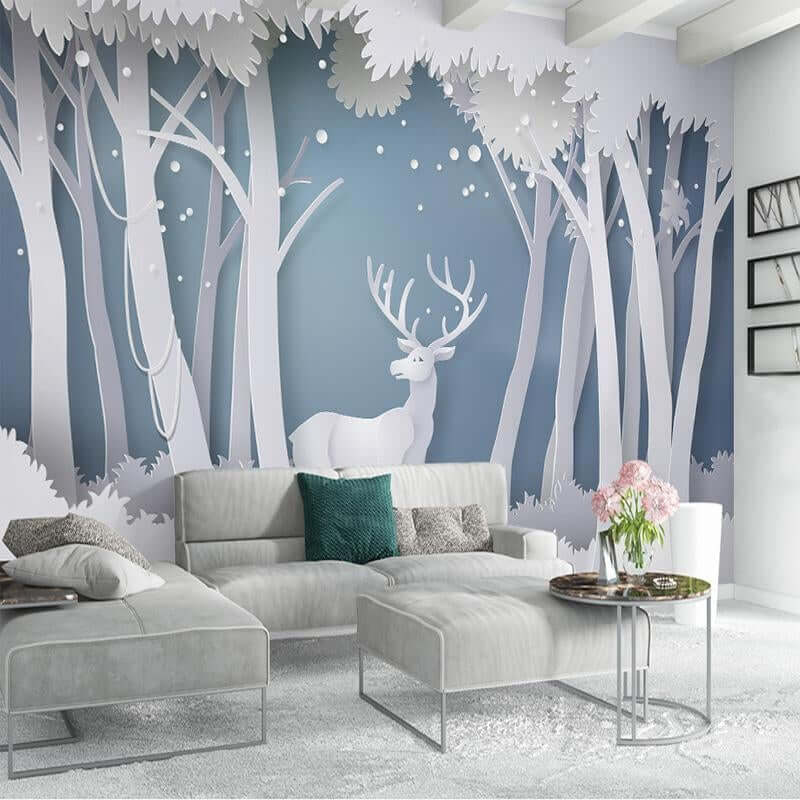 Forest-Deer Mural Wallpaper - NOFRAN