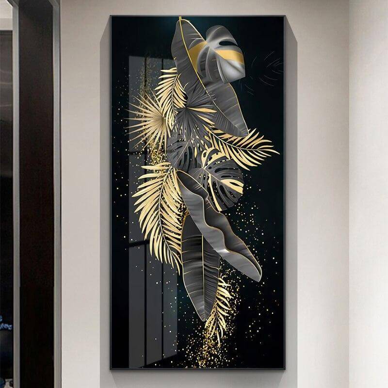 Golden Leaves Wall Art Canvas Painting - NOFRAN
