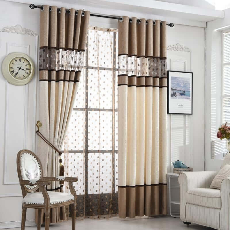 High Quality Luxury Window Curtain Living Room Curtains Coffee - NOFRAN