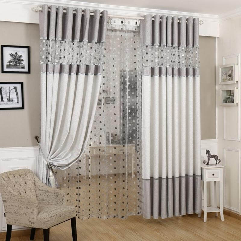 High Quality Luxury Window Curtain Living Room Curtains Grey - NOFRAN