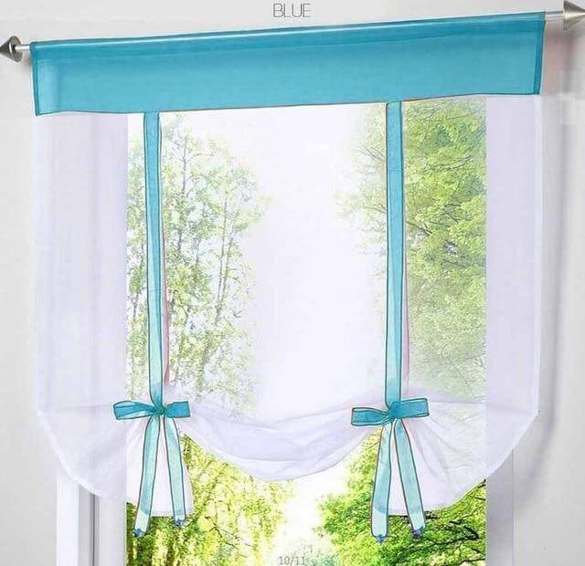 Kitchen Curtains Transparent Sheer Lace Curtain White - NOFRAN