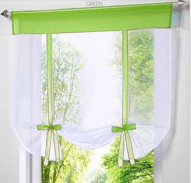 Kitchen Curtains Transparent Sheer Lace Curtain White - NOFRAN