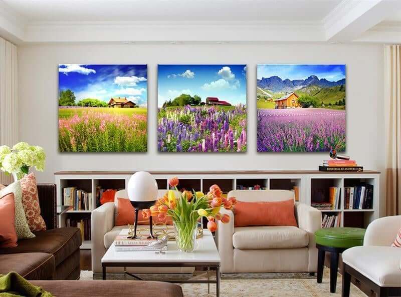 Lavender Purple Flowers Wall Art Canvas - NOFRAN