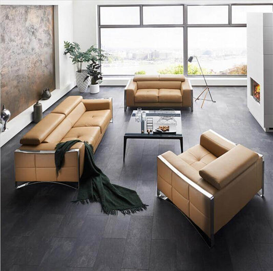 Living Room Furniture, 3-Piece Leather Sofa Set - NOFRAN