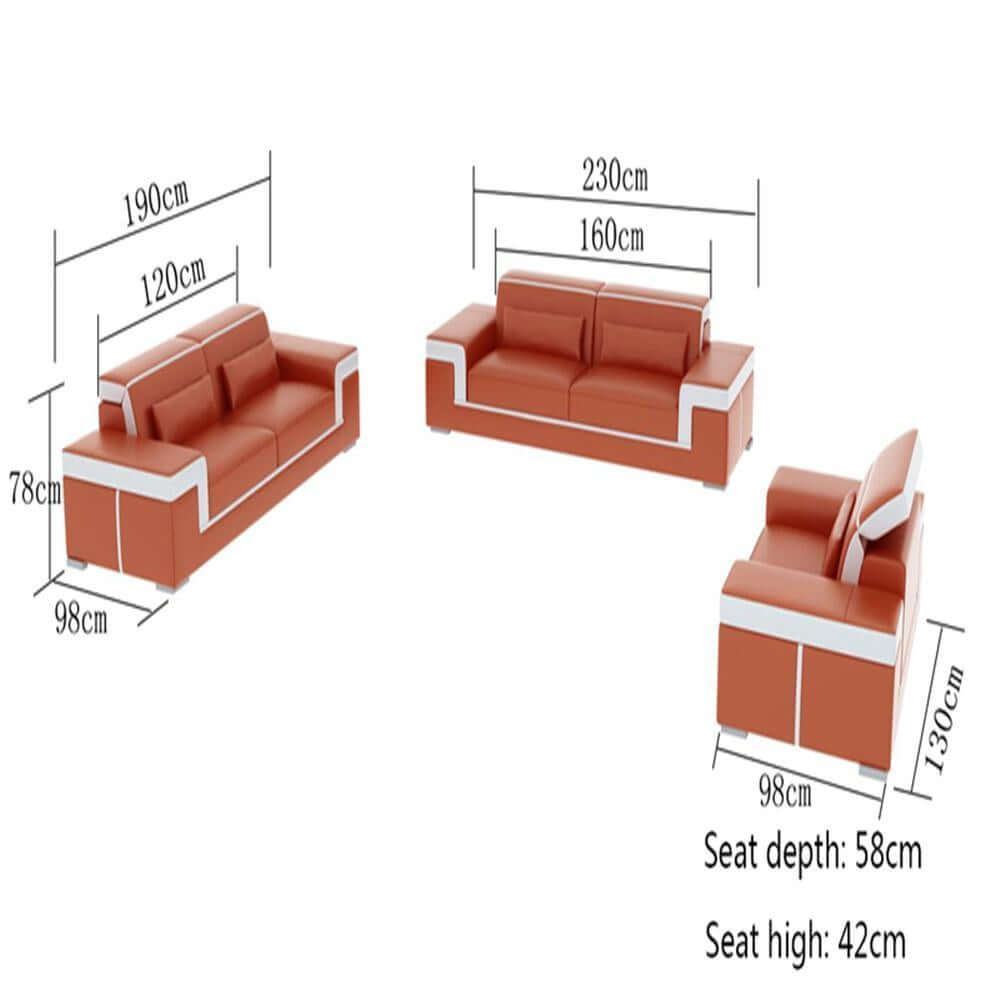 Living Room Furniture, 3-Piece Sofa Set - NOFRAN