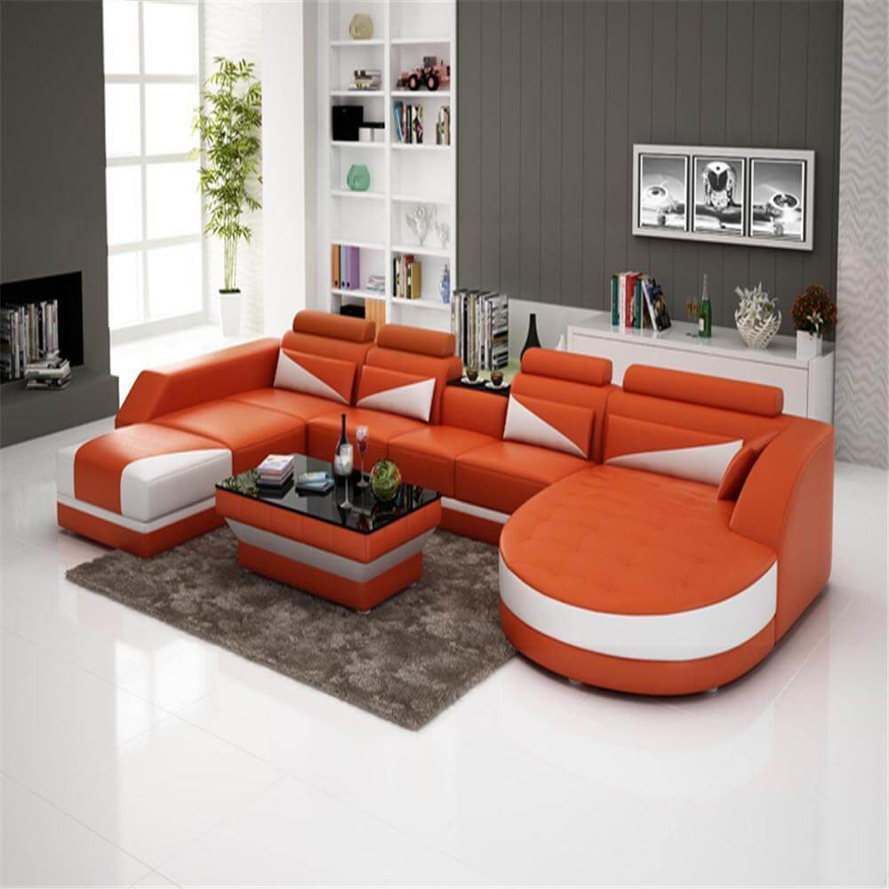 Living Room Furniture, 7-Seater Sofa Set, Leather - NOFRAN