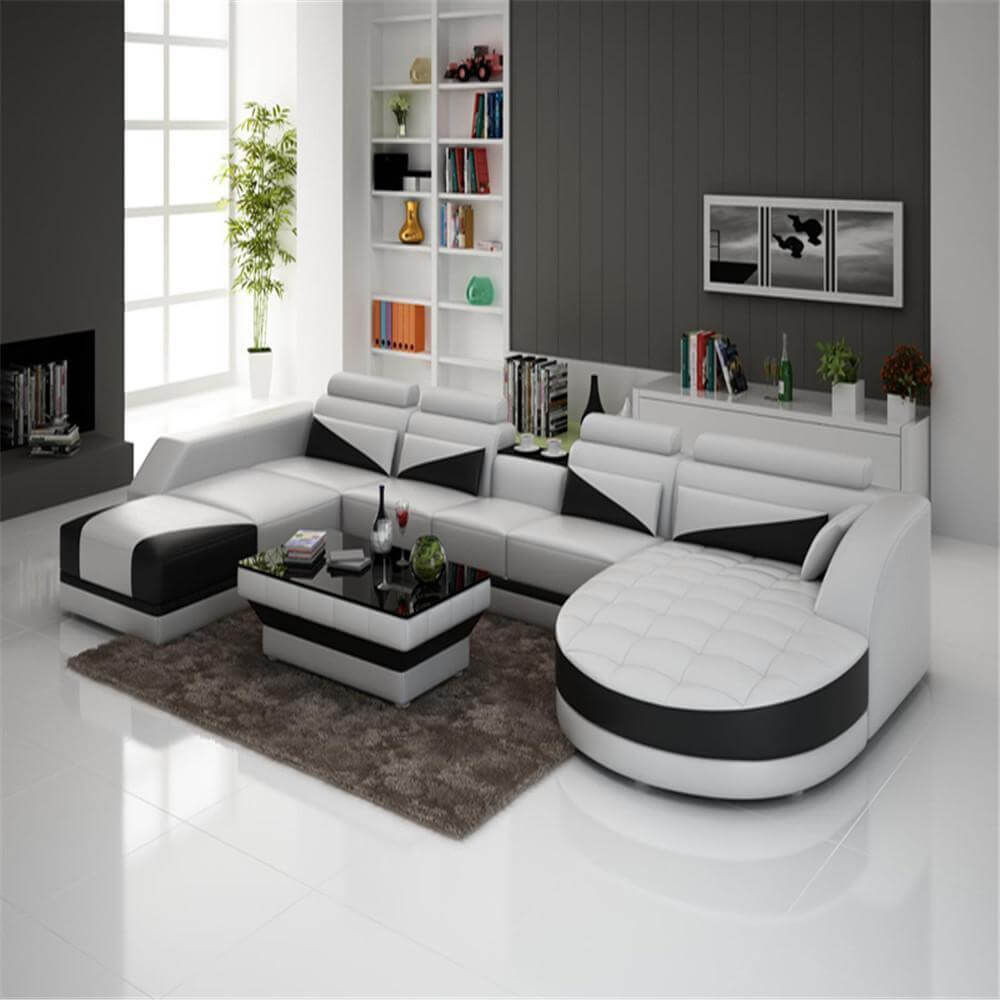 Living Room Furniture, 7-Seater Sofa Set, Leather - NOFRAN