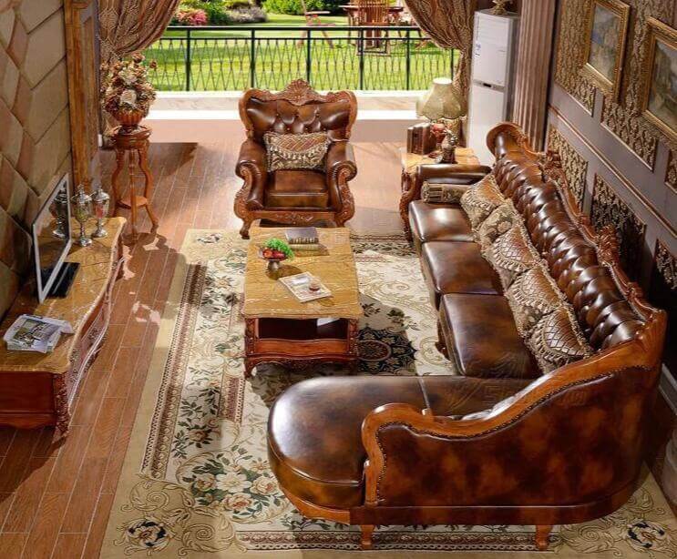 Living Room Furniture, L-Shape Sofa, Leather - NOFRAN
