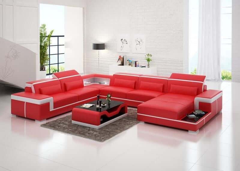Living Room Furniture, Leather Living Room Sofa Set & Coffee Table - NOFRAN