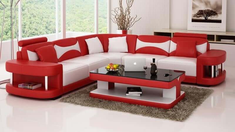 Living Room Furniture, Leather Sectional Sofa Set - NOFRAN