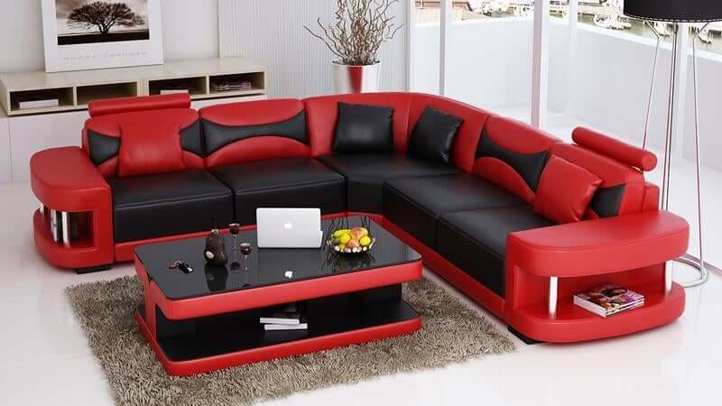 Living Room Furniture, Leather Sectional Sofa Set - NOFRAN