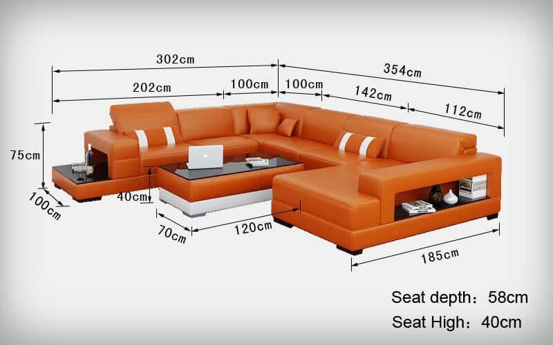 Living Room Furniture, Leather Sofa Set, White - NOFRAN