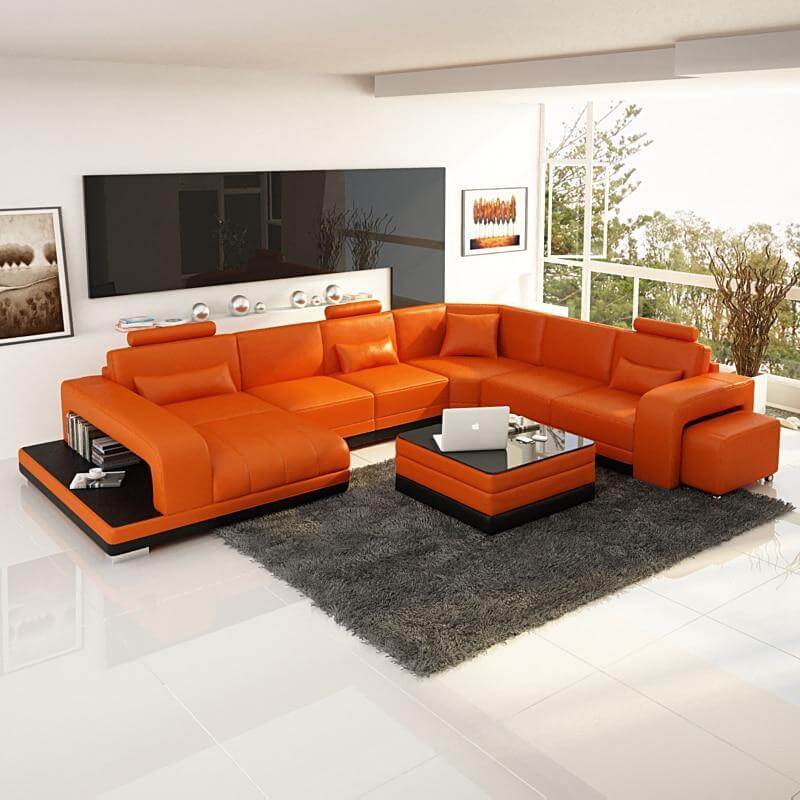 Living Room Furniture, Sectional U-Shaped Sofa - NOFRAN
