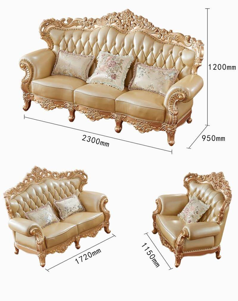 Living Room Furniture Set, Luxury Sofa Set, Beige - NOFRAN