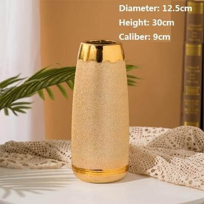 Luxury Gold-Plated Ceramic Vase - NOFRAN