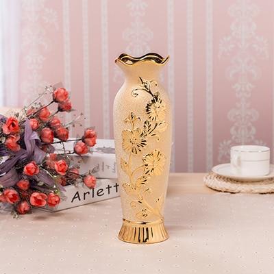Luxury Gold-Plated Ceramic Vase - NOFRAN