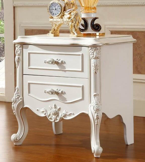 Nightstand, Luxury French Style Bedside Table - NOFRAN